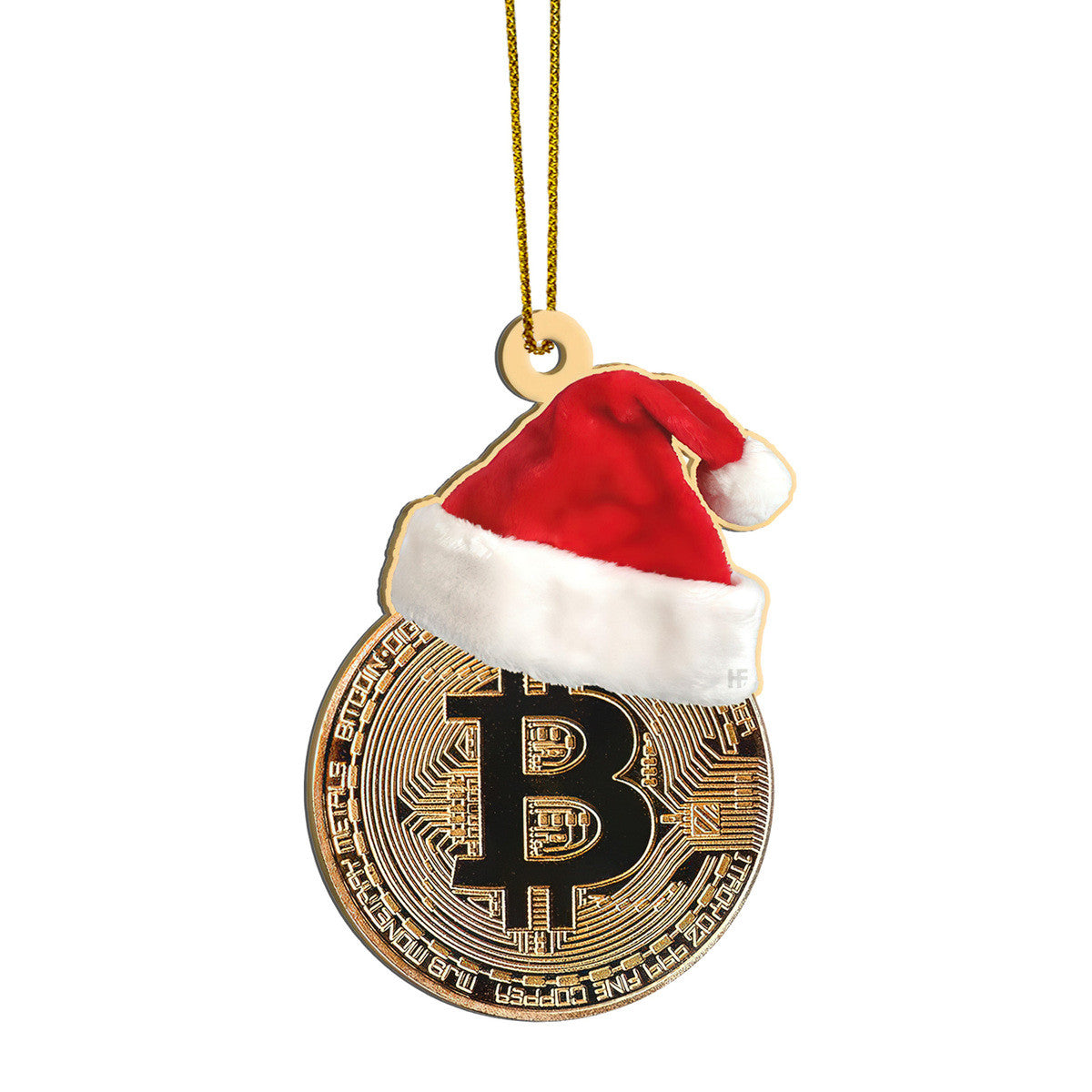 Gearhumans 3D Bitcoin Christmas Custom Ornament