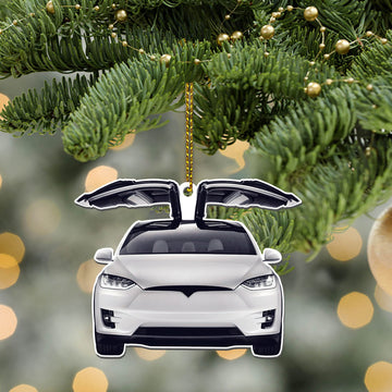 Gearhumans 3D Tesla Model S Christmas Custom Ornament