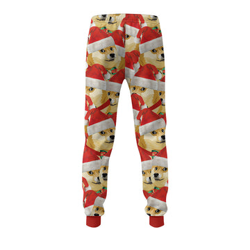 Gearhumans 3D Merry Christmas With Doge Custom Sweatpants