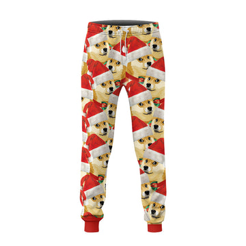Gearhumans 3D Merry Christmas With Doge Custom Sweatpants