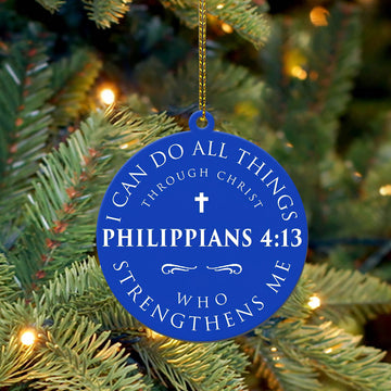 Gearhumans 3D Philippians 4:13 I Can Do All Things Custom Ornament