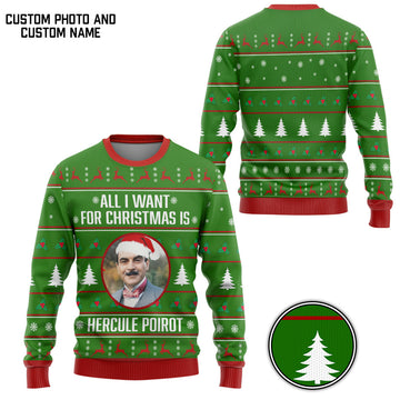 Gearhumans 3D All I Want For Christmas Is My Crush Custom Photo Custom Text Ugly Sweater