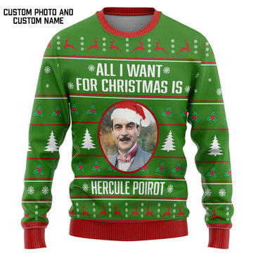 Gearhumans 3D All I Want For Christmas Is My Crush Custom Photo Custom Text Ugly Sweater