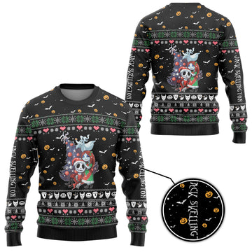 Gearhumans 3D Nightmare Before Christmas Jack And Sally Custom Ugly Sweater