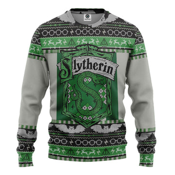 Gearhumans 3D H.P Slytherin Ugly Christmas Ver 3 Custom Ugly Sweater