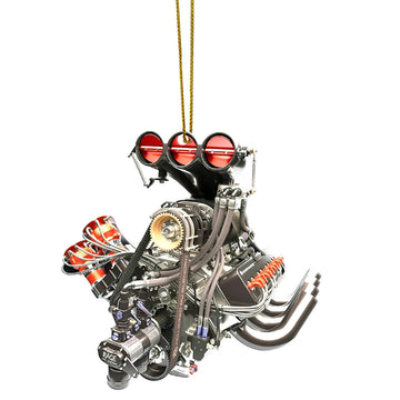 Gearhumans 3D Drag Racing Engine Custom Ornament