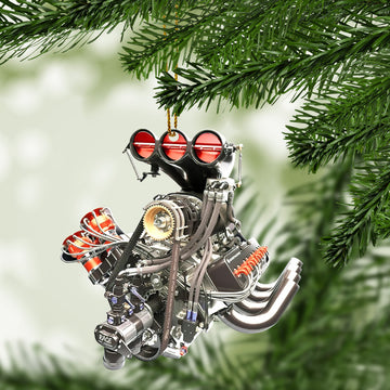 Gearhumans 3D Drag Racing Engine Custom Ornament