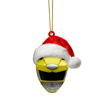 Gearhumans 3D Mighty Morphin Yellow Power Ranger Christmas Custom Ornament