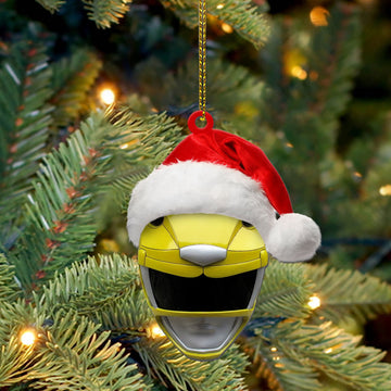 Gearhumans 3D Mighty Morphin Yellow Power Ranger Christmas Custom Ornament