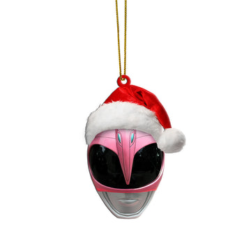 Gearhumans 3D Mighty Morphin Pink Power Ranger Christmas Custom Ornament