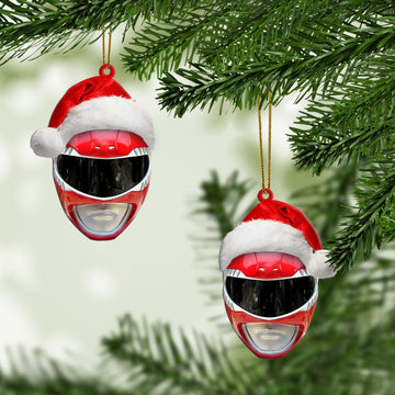 Gearhumans 3D Mighty Morphin Red Power Ranger Christmas Custom Ornament