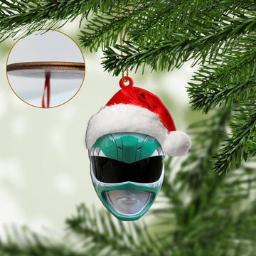 Gearhumans 3D Mighty Morphin Green Power Ranger Christmas Custom Ornament