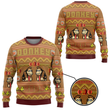 Gearhumans 3D Super Mario Donkey Kong Custom Ugly Sweater