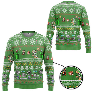 Gearhumans 3D Super Mario Custom Ugly Christmas Sweater