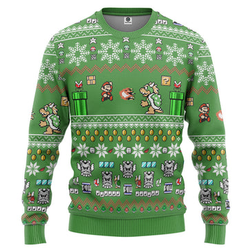 Gearhumans 3D Super Mario Custom Ugly Christmas Sweater