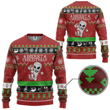 Gearhumans 3D Nightmare Before Christmas Jack Skellington Custom Ugly Sweater