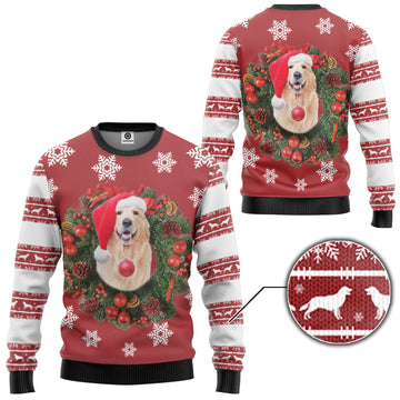 Gearhumans 3D Golden Retriever Dog Custom Ugly Christmas Sweater