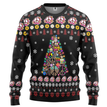 Gearhumans 3D Hippie Let It Be Custom Ugly Christmas Sweater