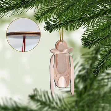 Gearhumans 3D Ballet Pink Slipper Custom Ornament