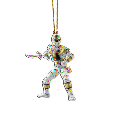 Gearhumans 3D Mighty Morphin White Power Ranger Christmas Custom Ornament