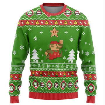 Gearhumans 3D Nintendo Super Mario Custom Ugly Christmas Sweater