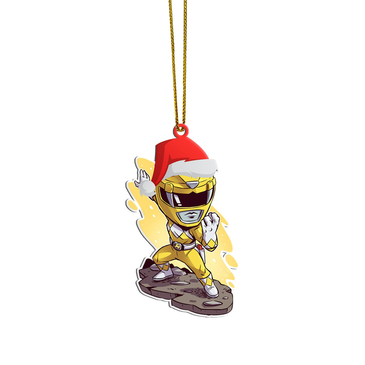 Gearhumans 3D Chibi Mighty Morphin Yellow Power Ranger Custom Christma