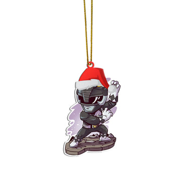 Gearhumans 3D Chibi Mighty Morphin Black Power Ranger Custom Christmas Ornament