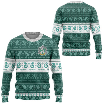 Gearhumans 3D H.P Slytherin Quidditch Ugly Sweater