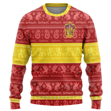 Gearhumans 3D H.P Gryffindor Quidditch Ugly Sweater