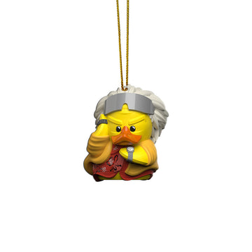 Gearhumans 3D Back To The Future Doc Brown Duck Custom Ornament