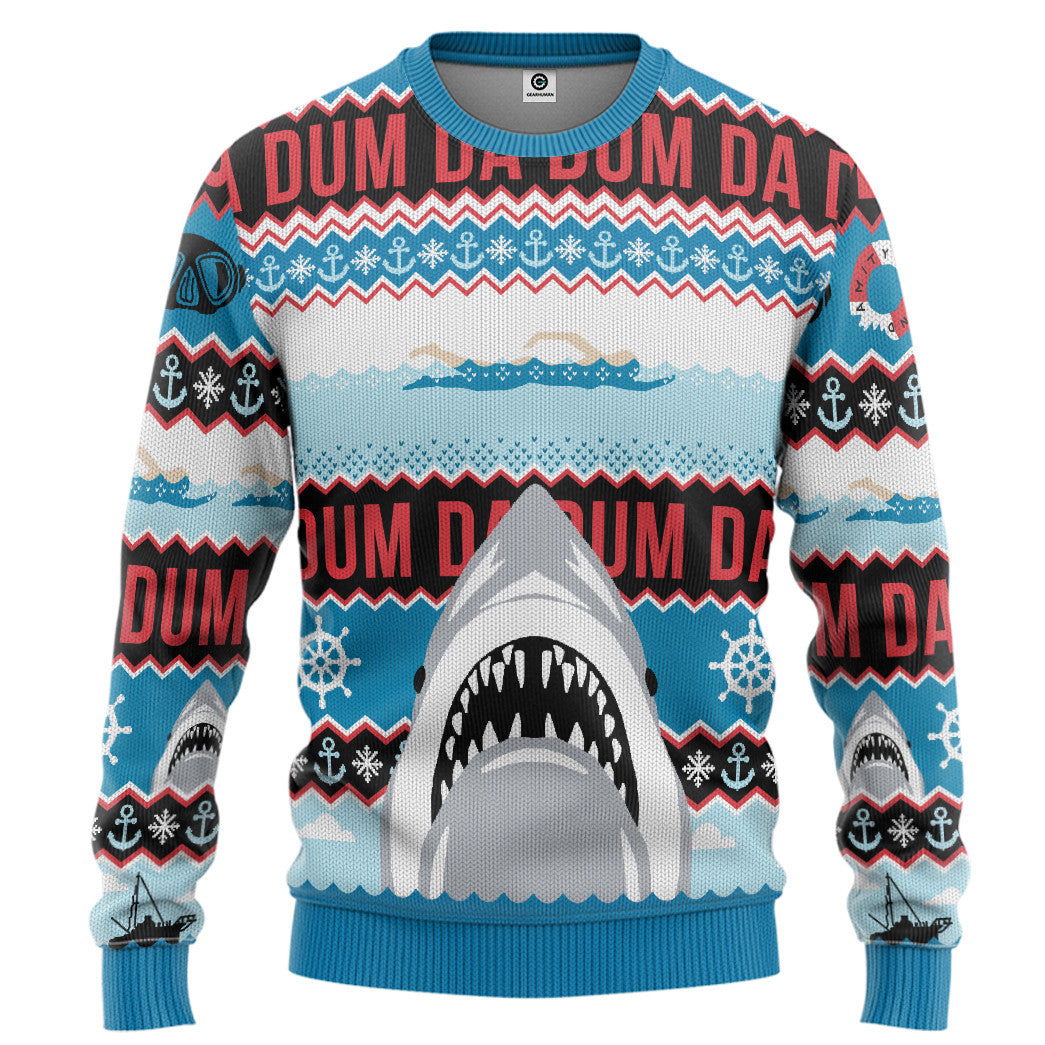 Gearhumans 3D DA DUM Ugly Christmas Custom Ugly Sweater