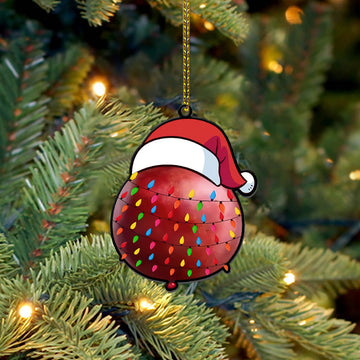 Gearhumans 3D Christmas Santa Hat Pomegranate Fruit Christmas Custom Ornament
