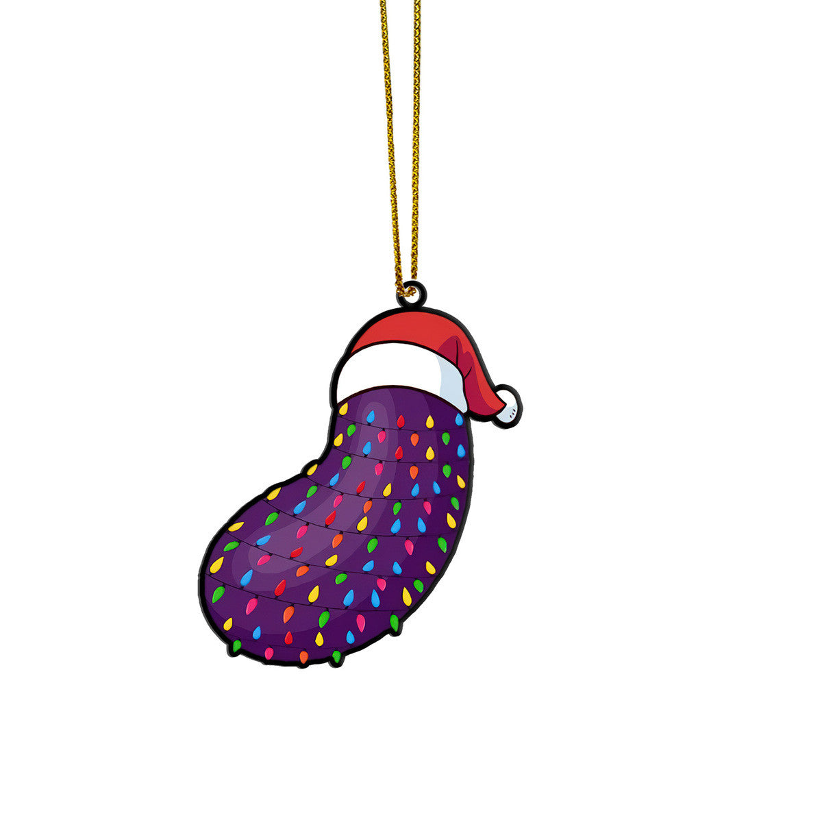 Gearhumans 3D Christmas Santa Hat Eggplant Fruit Christmas Custom Ornament