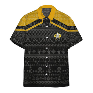 Gearhumans 3D S.T Picard 2020 Yellow Ugly Christmas Custom Hawaii Shirt