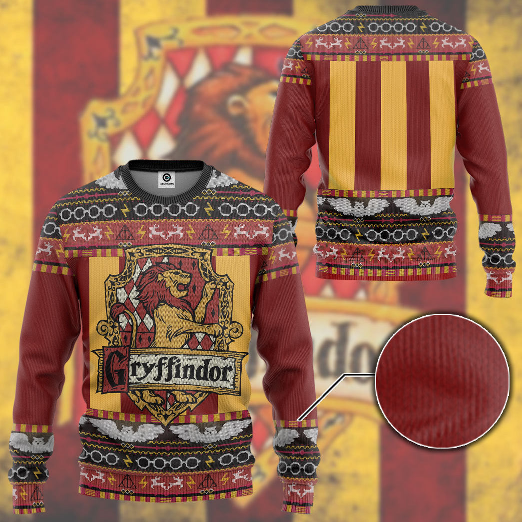 Gryffindor ugly christmas sweater deals