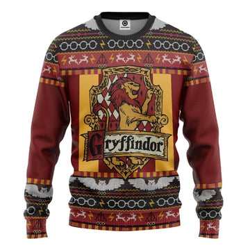 Gearhumans 3D H.P Gryffindor Ugly Christmas Ver 3 Custom Ugly Sweater