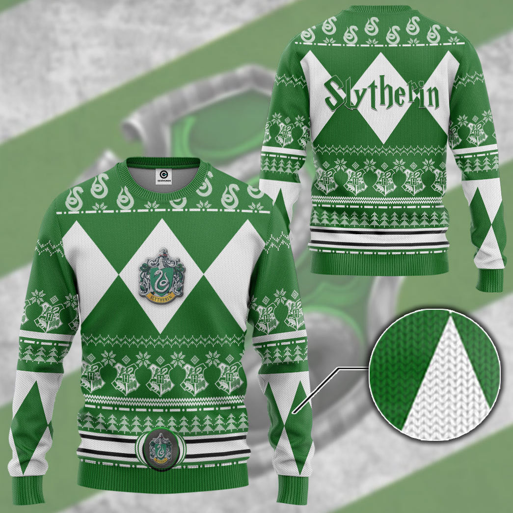 Gearhumans 3D H.P Slytherin House Custom Ugly Christmas Sweater