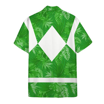 Gearhumans Movie Mighty Morphin Green Power Rangers Tropical Custom Short Sleeve Shirt