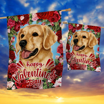 Gearhumans 3D Happy Valentines Day Labrador Retriever Dog Custom Flag