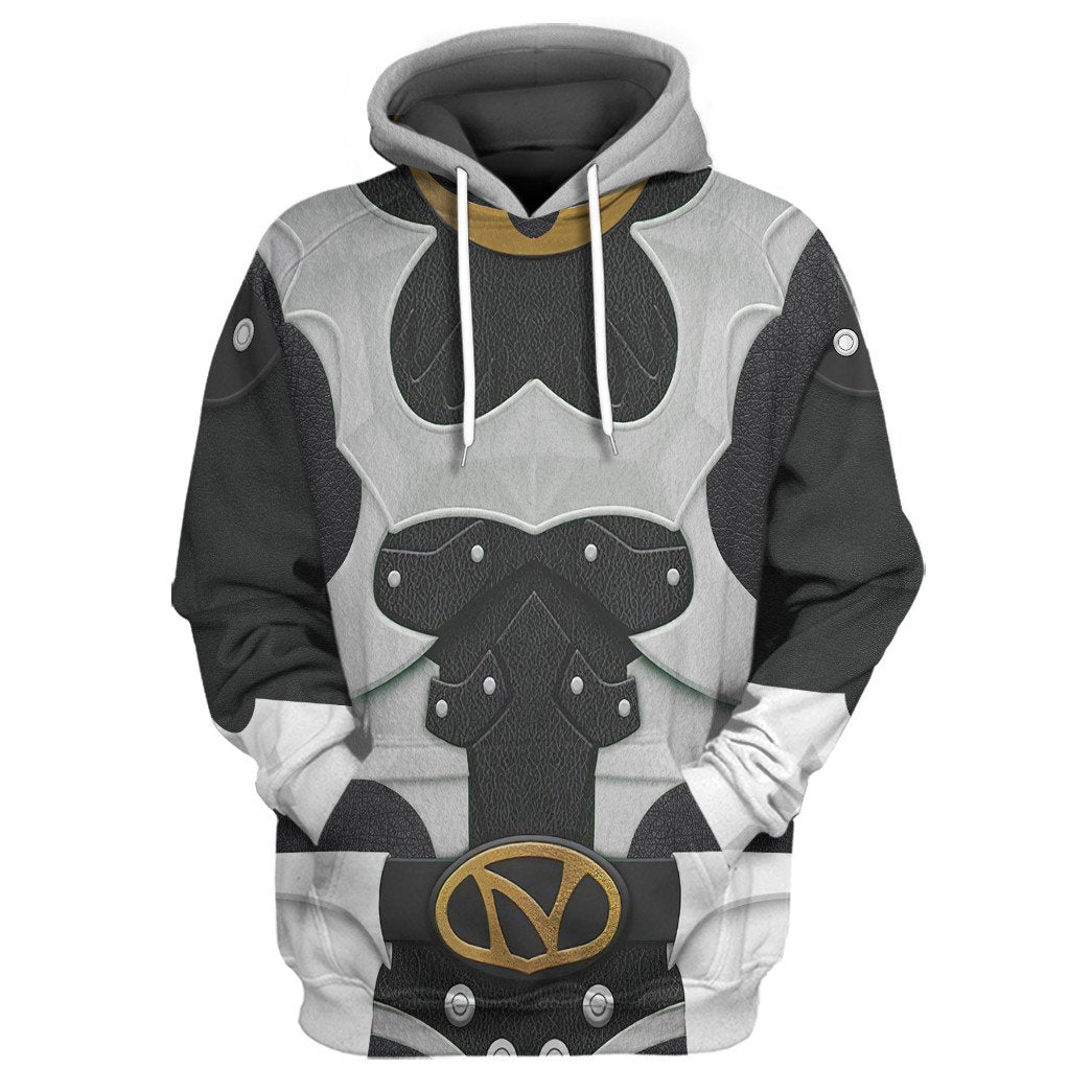 Gearhumans 3D Psycho Rangers Silver Psycho Costume Custom Hoodie Tshir
