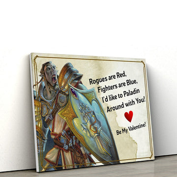 Gearhumans 3D DnD Id Like To Paladin Around With You Valentine Custom Canvas