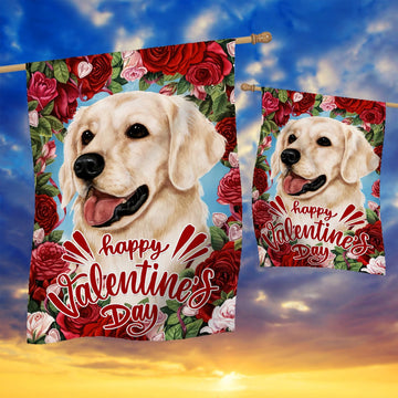 Gearhumans 3D Happy Valentines Day Labrador Retriever Dog Custom Flag