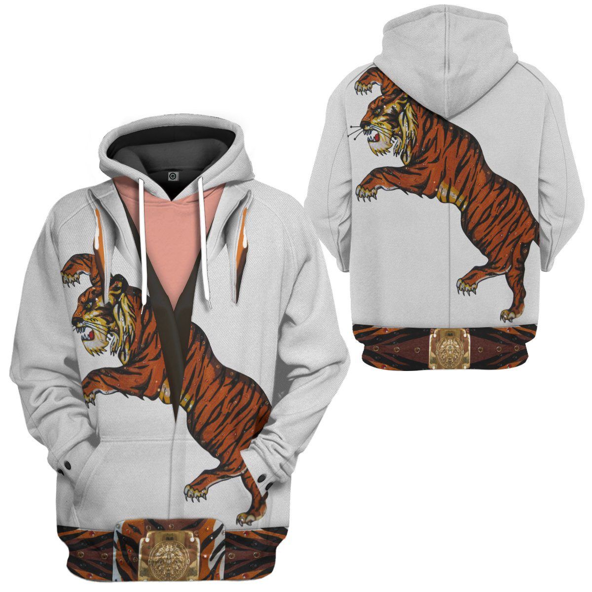 Gearhuman 3D Elvis Presley Tiger Jumpsuit Custom Hoodie Apparel GV030932 3D Custom Fleece Hoodies