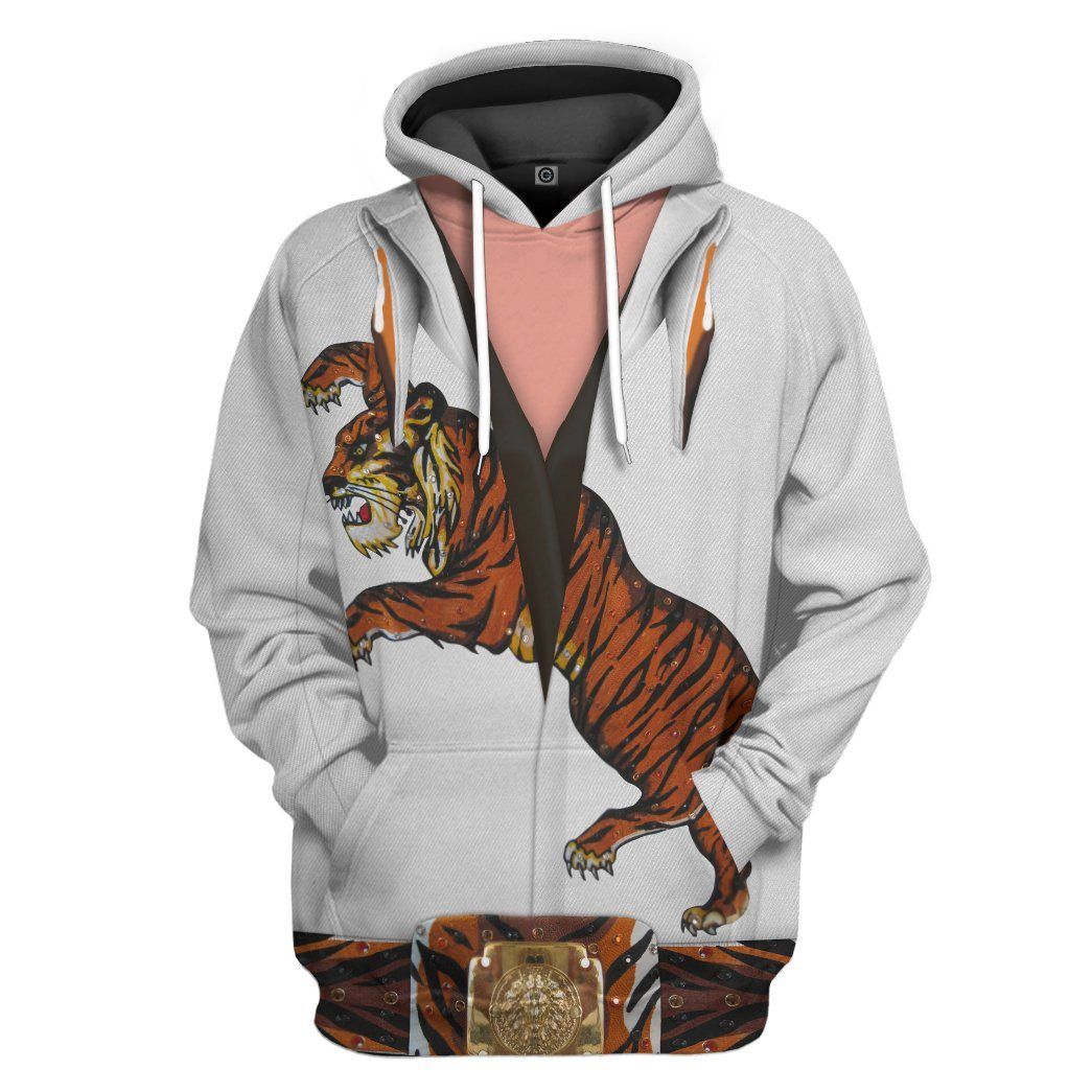 Gearhuman 3D Elvis Presley Tiger Jumpsuit Custom Hoodie Apparel GV030932 3D Custom Fleece Hoodies Hoodie S