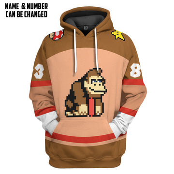 Gearhumans 3D Donkey Kong Sports Custom Name Custom Number Hoodie Tshirt Apparel