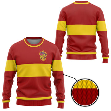 Gearhumans 3D H.P Gryffindor Quidditch Custom Ugly Sweater