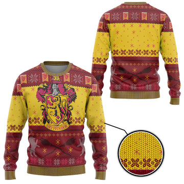 Gearhumans 3D H.P Gryffindor Ugly Christmas Ver 2 Custom Ugly Sweater