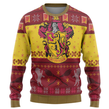 Gearhumans 3D H.P Gryffindor Ugly Christmas Ver 2 Custom Ugly Sweater