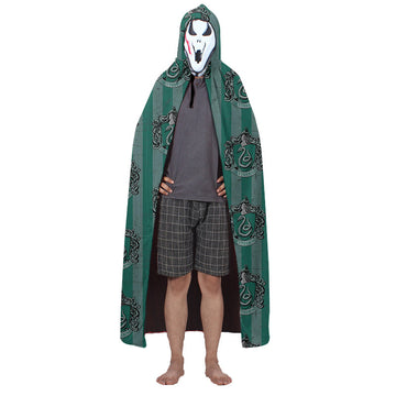 Gearhumans 3D H.P Slytherin House Pride Crests Custom Hooded Cloak