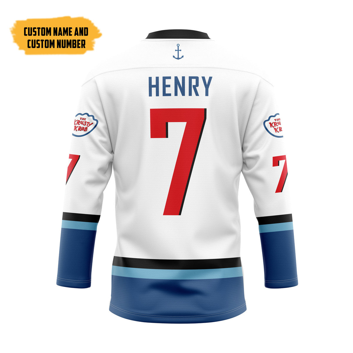 Gearhumans 3D SpongeBob Fry Cooks Custom Name Custom Number Hockey Jer